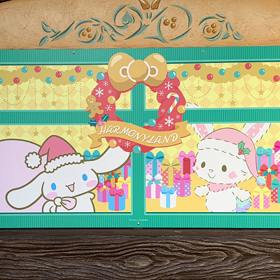 ショップ窓枠のクリスマスデコレーション