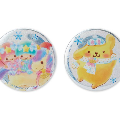 クリスマスグッズ 缶バッジ　リトルツインスターズ　ポムポムプリン