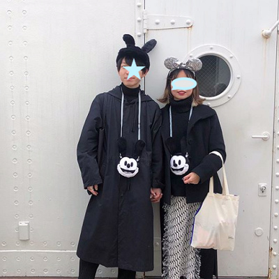 オズワルド・ミニーのカチューシャを合わせたコーデ