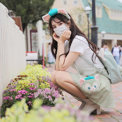 巻き髪×カチューシャ