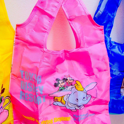 ディズニーガチャガチャのエコバッグ（ピンク）