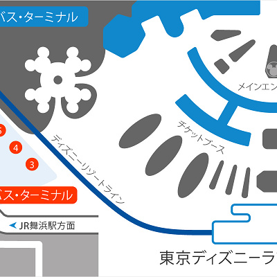 ディズニーランドのバス乗り場