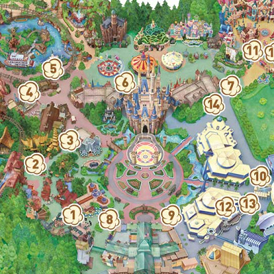 【ディズニーランド】ポップコーンワゴンMAP