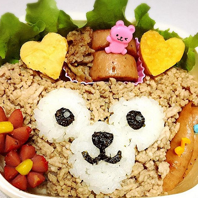 そぼろで作るダッフィー弁当