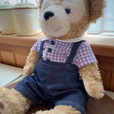 ダッフィー：チェックシャツコーデ