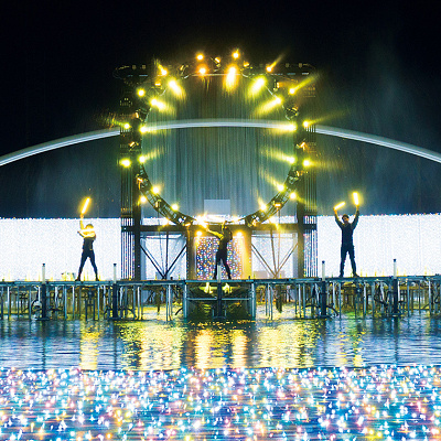 噴水ショー：シルエット