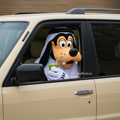 車に乗るグーフィー