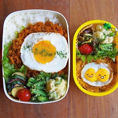 黄身が双子のぐでたま弁当