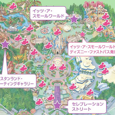 ハピエストミッキースポットの地図