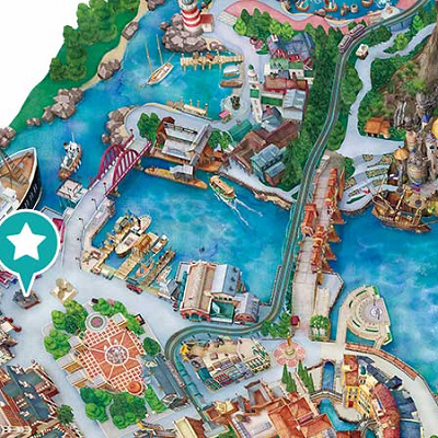 ディズニーシーチュロス：ハドソンリバー・ハーベストの場所マップ