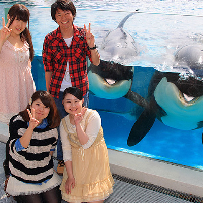 公式ホテルに泊まればシャチとの記念撮影も可能