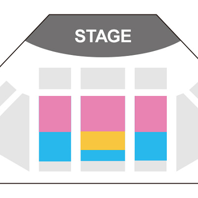 （2025/7/2〜9/15）クラブマウスビートのプレミアアクセス鑑賞エリア（青色）※オレンジ色はファンダフルディズニー席