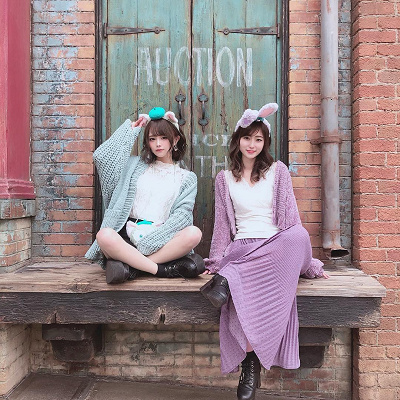 ニットセットアップ風