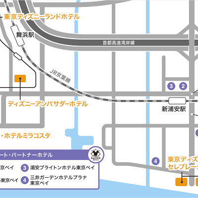 「ディズニーパートナーホテル」の場所