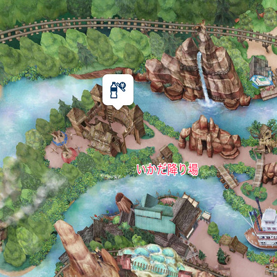 ウエスタンランド（トムソーヤ島）の自動販売機の場所