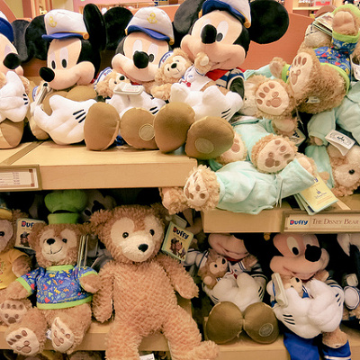 ディズニーキャラクターの可愛いぬいぐるみがたくさん！