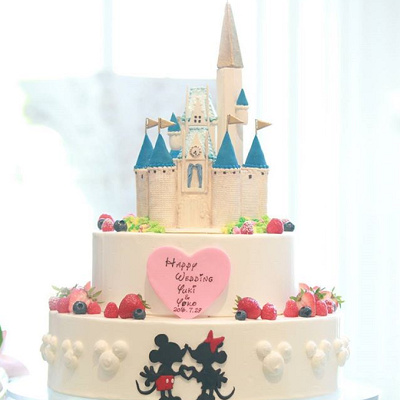 ミッキーとミニーのウェディングケーキ