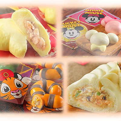 ミッキーマウスまんとミニーマウスまん（写真右上）