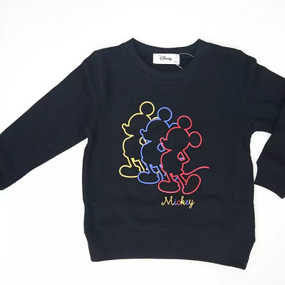 ミッキー親子ペア キッズトレーナー （子供用・ブラック）