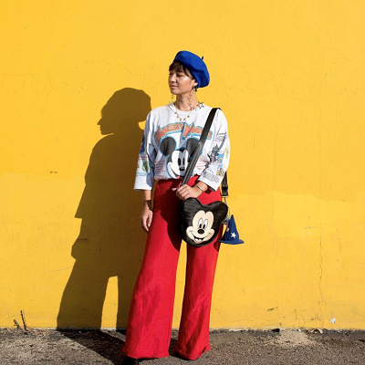 ミッキートップスコーデ③