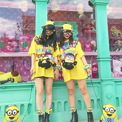 【ミニオンの双子コーデ】全身ミニオングッズ