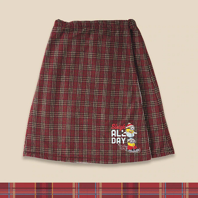 ミニオンの巻きスカート(タータンチェック)/USJクリスマスグッズ2022