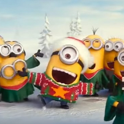 クリスマスソングを歌うミニオン