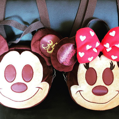 ハート模様のリボンのミニーパンバッグ