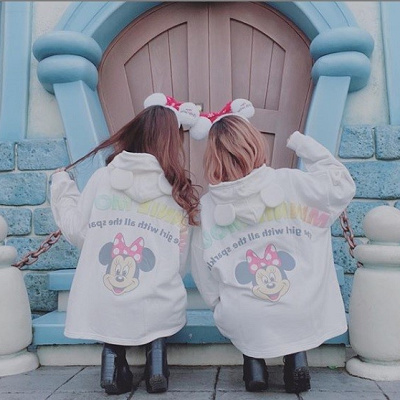 ミニーフェイスパーカー×ふわもこカチューシャ