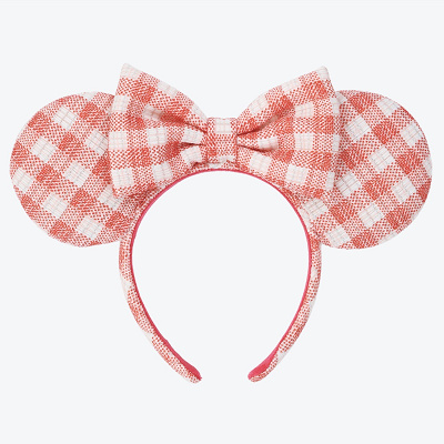 ミニーリボンギンガムチェックカチューシャ（赤）