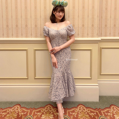 ミニースパンコールカチューシャ(シーブルー)コーデ