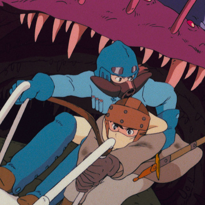 蟲から逃げるナウシカとアスベル