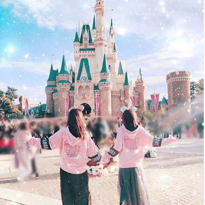 パステルカラーパーカー×チュールスカート