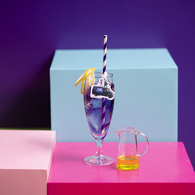 ピンクの夕焼けブルーマロウティ