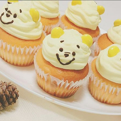 プーさんのカップケーキ