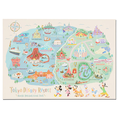 東京ディズニーリゾート 全キャラクターデザイン ポストカード