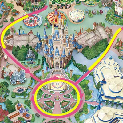 2025年版「クワッキーセレブレーション★ドナルド・ザ・レジェンド!」のパレードルート