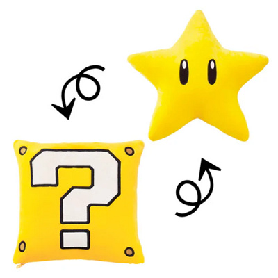 ハテナブロック＆スーパースターリバーシブルクッション