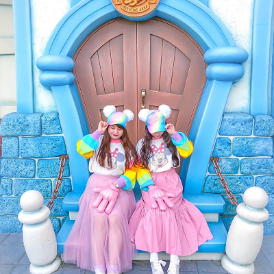 レインボーキャップコーデ