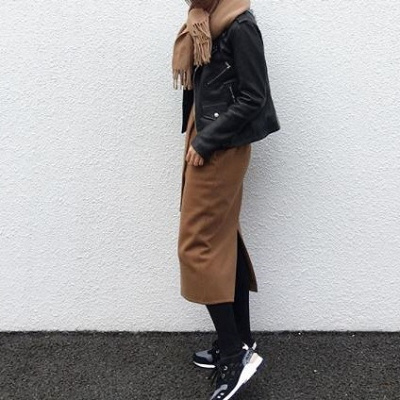 ライダースジャケット大人コーデ