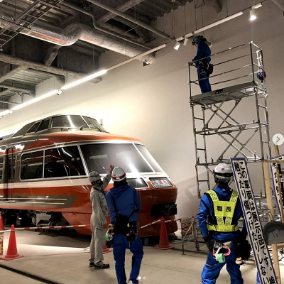 ロマンスカーミュージアムの工事現場