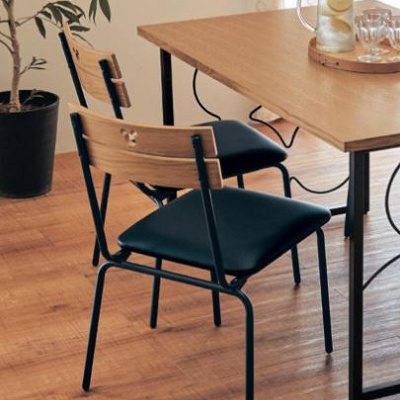 カフェ風ダイニングチェア２脚セット