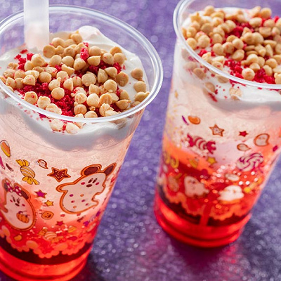 スパークリングゼリードリンク（ライチー＆チーズクリーム）