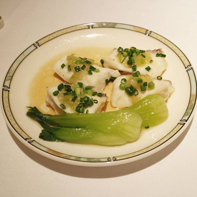 白身魚と帆立貝の葱生姜蒸し