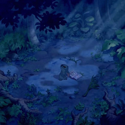 自分の家族を探すスティッチ