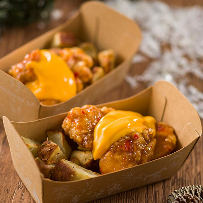 スウィートチリチキン＆ベイクドポテト、チーズソース 