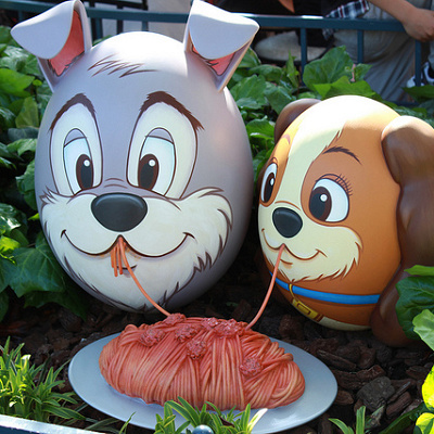 わんわん物語で有名なスパゲッティのシーン