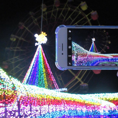 東京ドイツ村の観覧車とイルミネーション