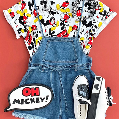 総柄Tシャツコーデ