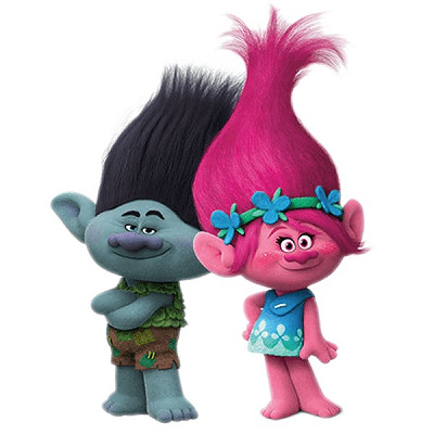 トロールズのブランチ（左）とポピー（右）